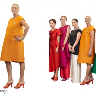 Orange taffeta dress